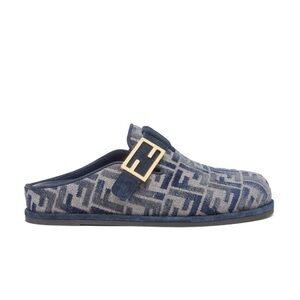 NWT FENDI Women Feel FF Denim Mules - Size 37